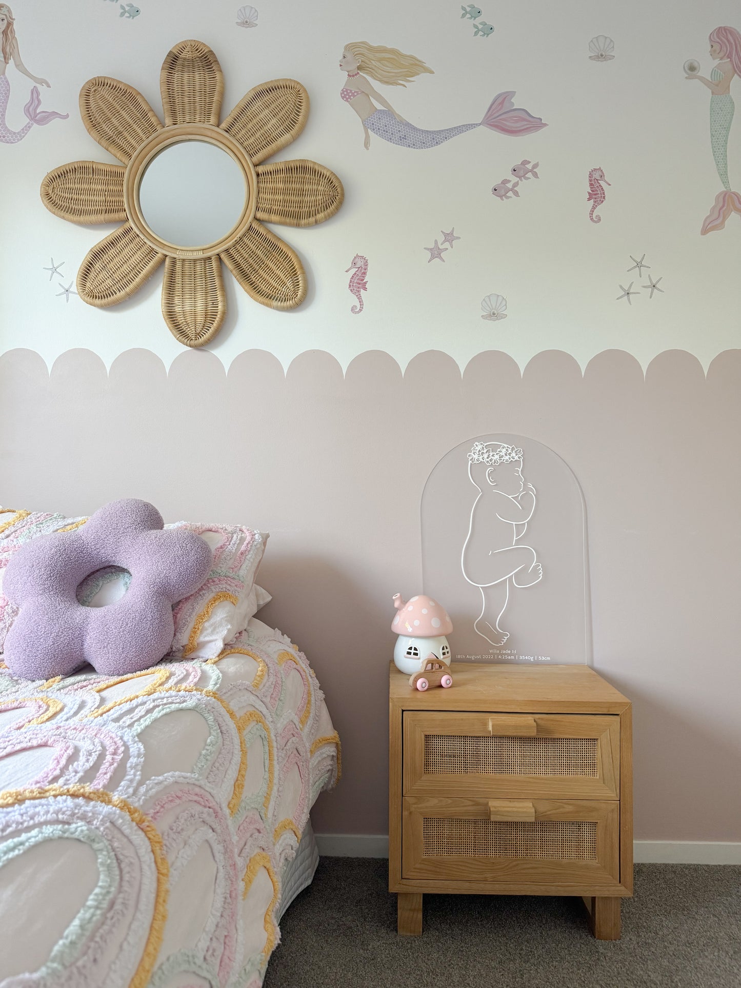 Rattan Sunflower mirror