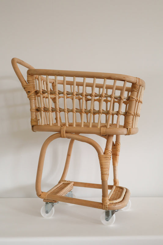 Rattan Shopping Trolley