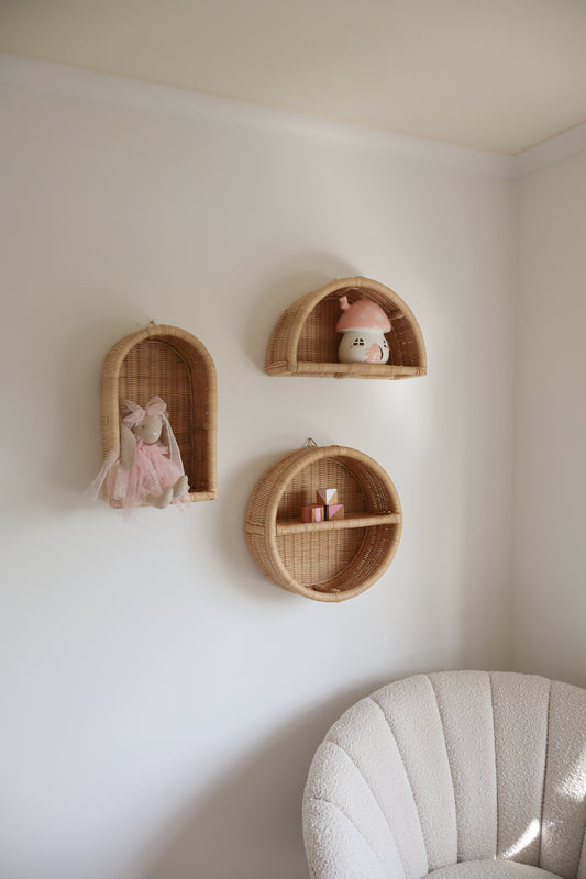 Woven Rattan Wall Shelf