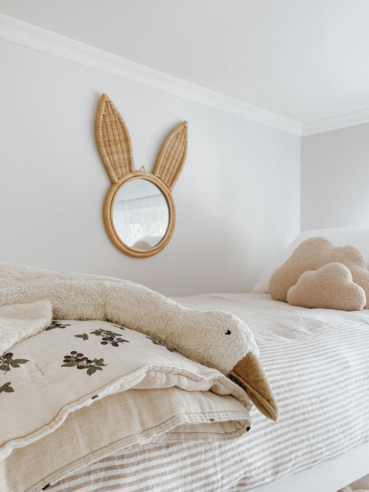 Rattan Bunny Mirror