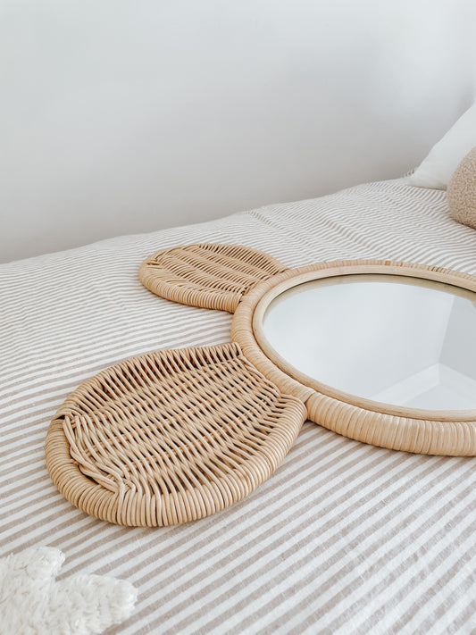 Rattan Bear Mirror