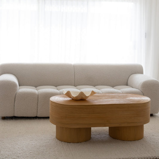 Ribbed Rattan Coffee Table