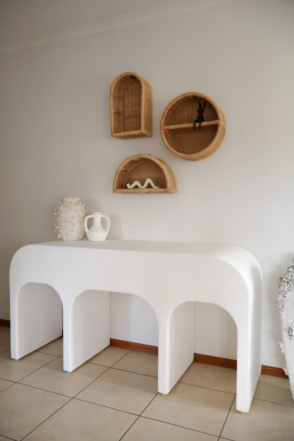 Woven Rattan Wall Shelf - MOON