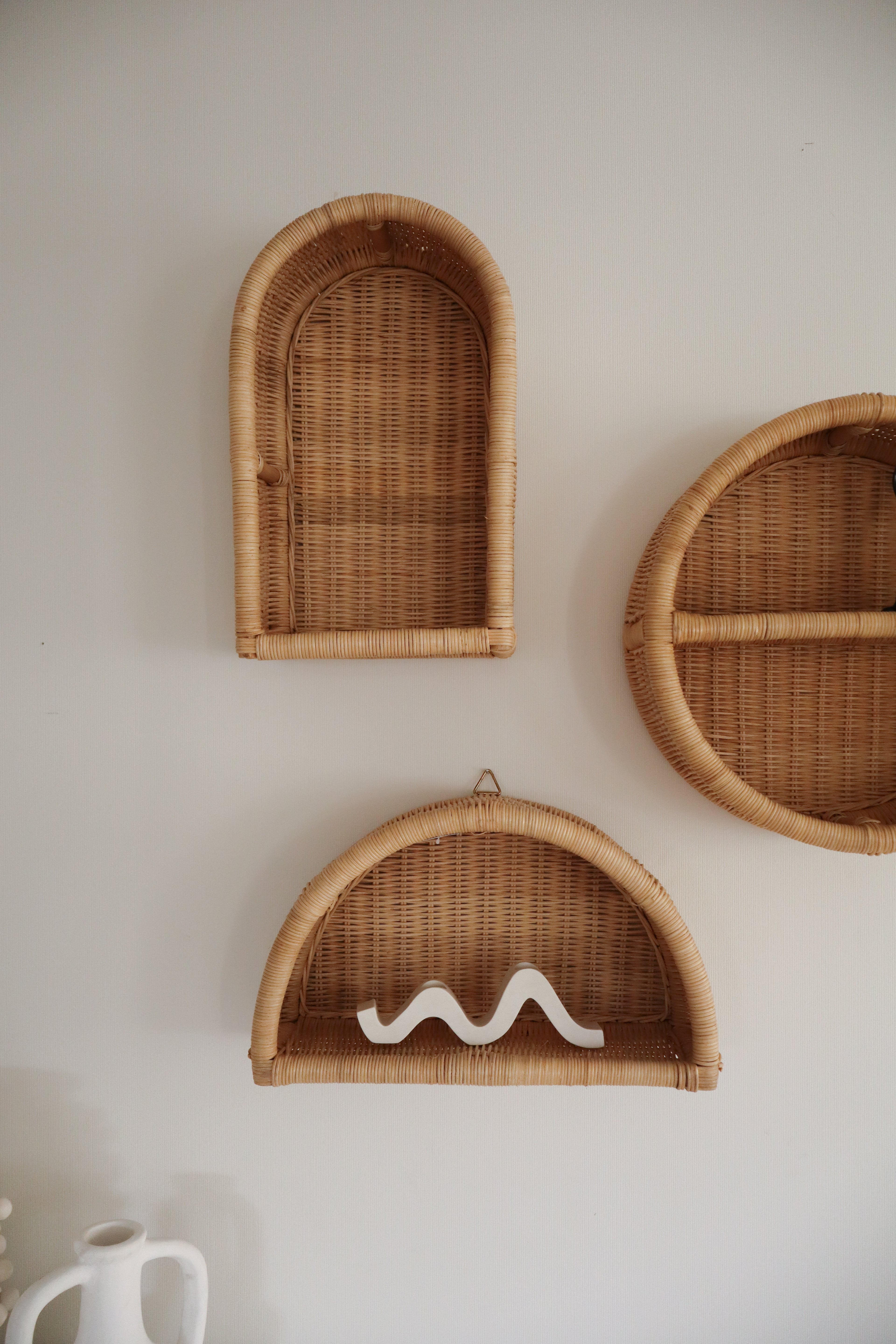 Woven Rattan Wall Shelf - MOON