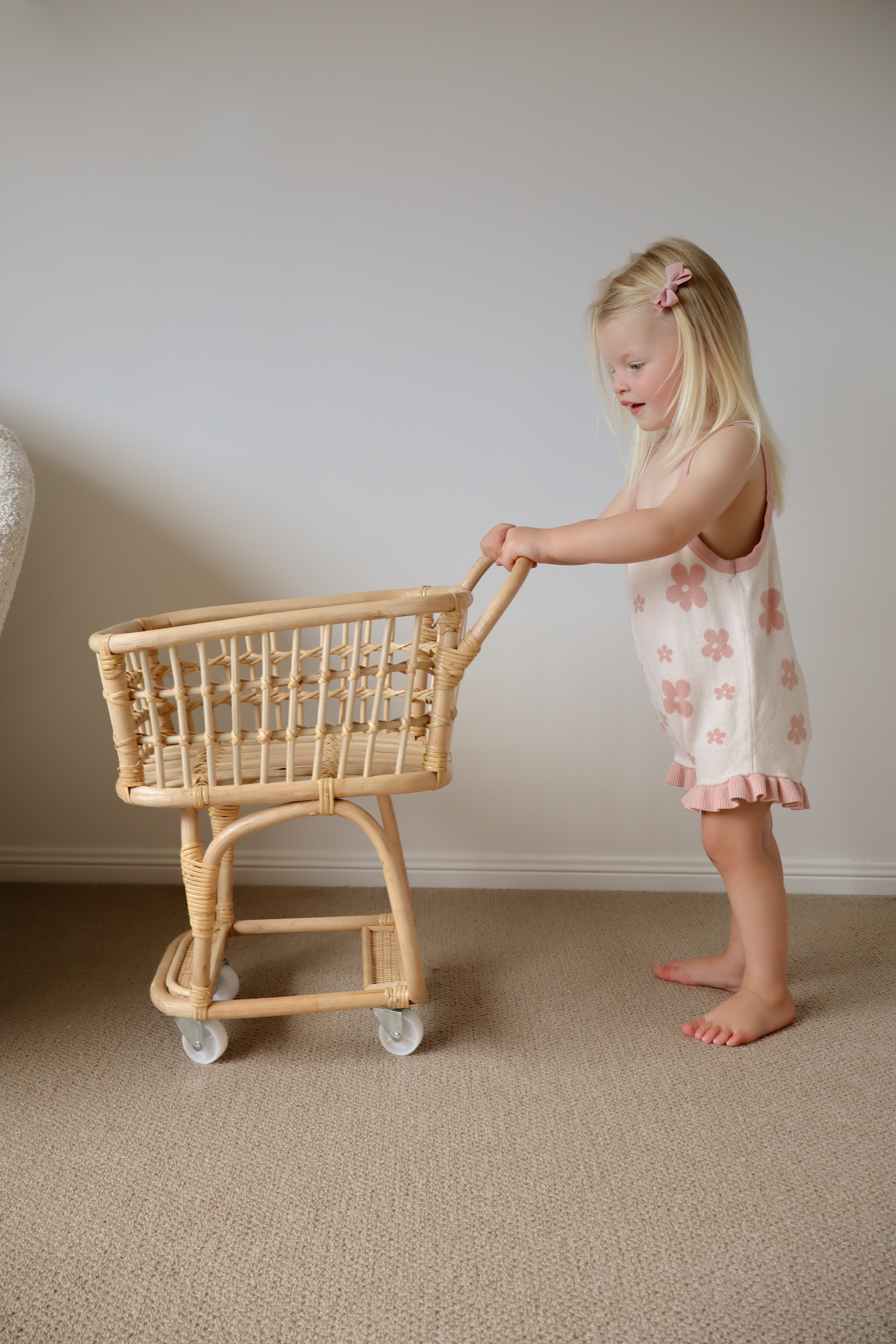 Rattan Shopping Trolley