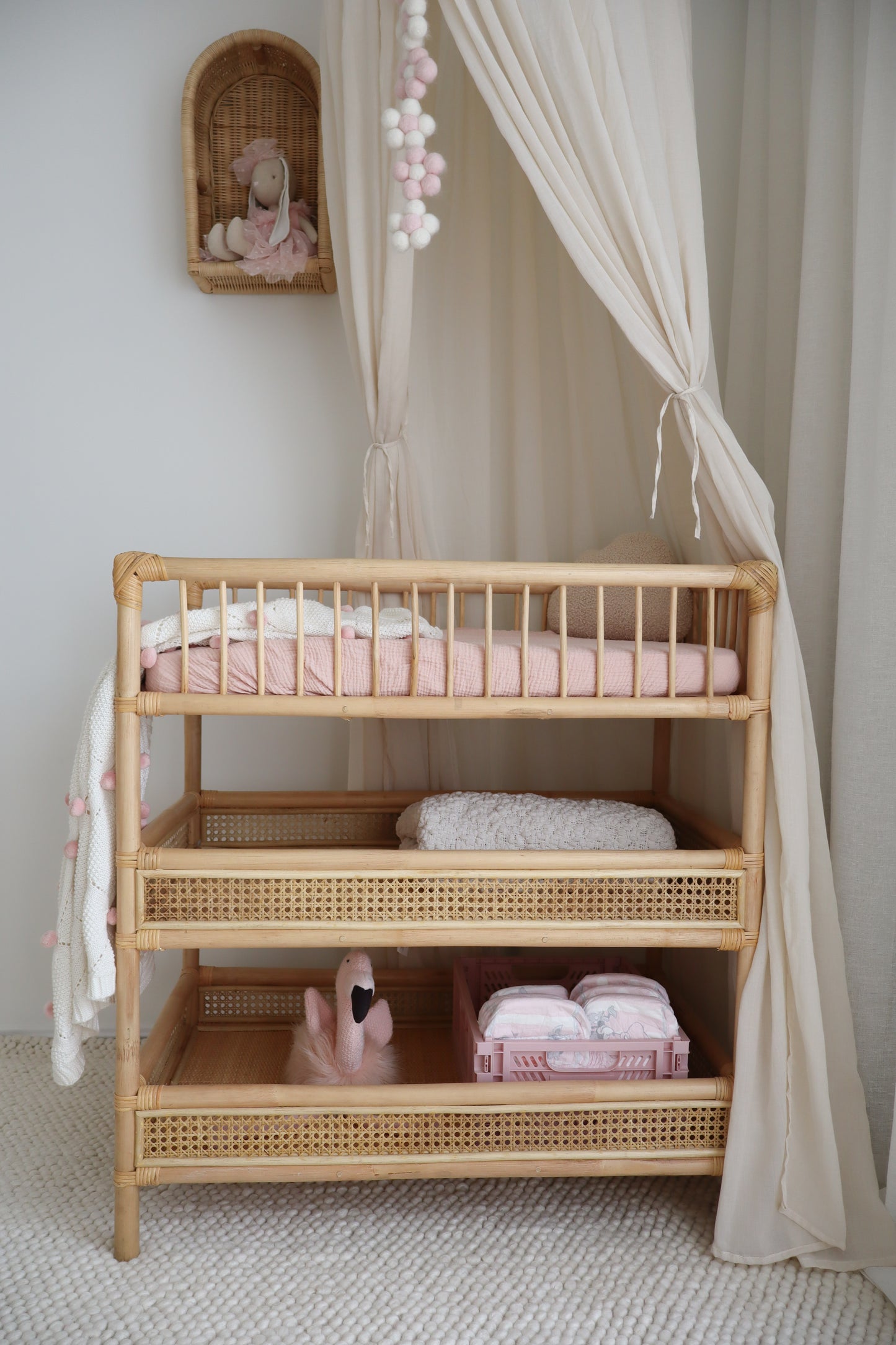 Two in one Rattan Change table