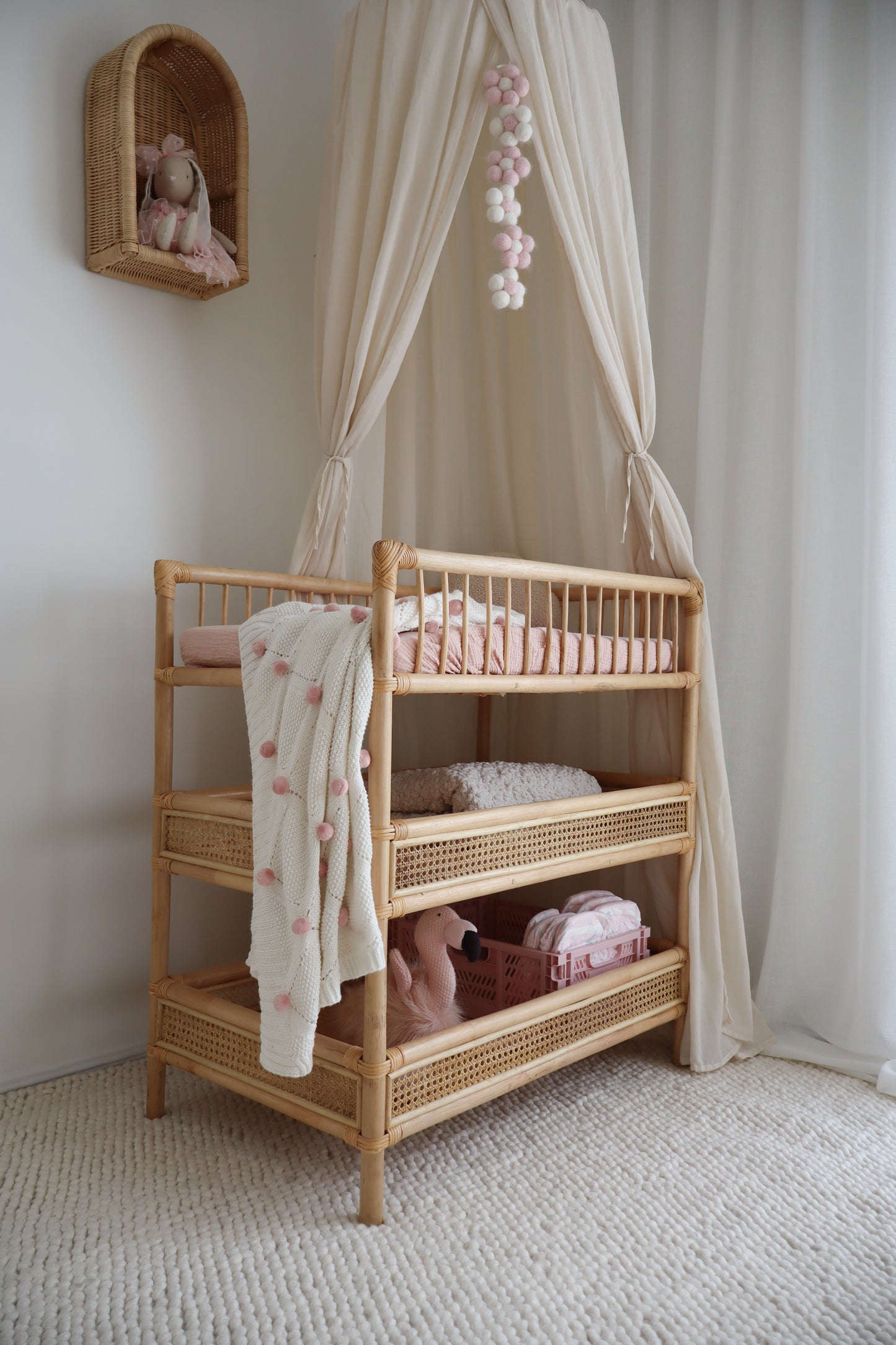 Two in one Rattan Change table