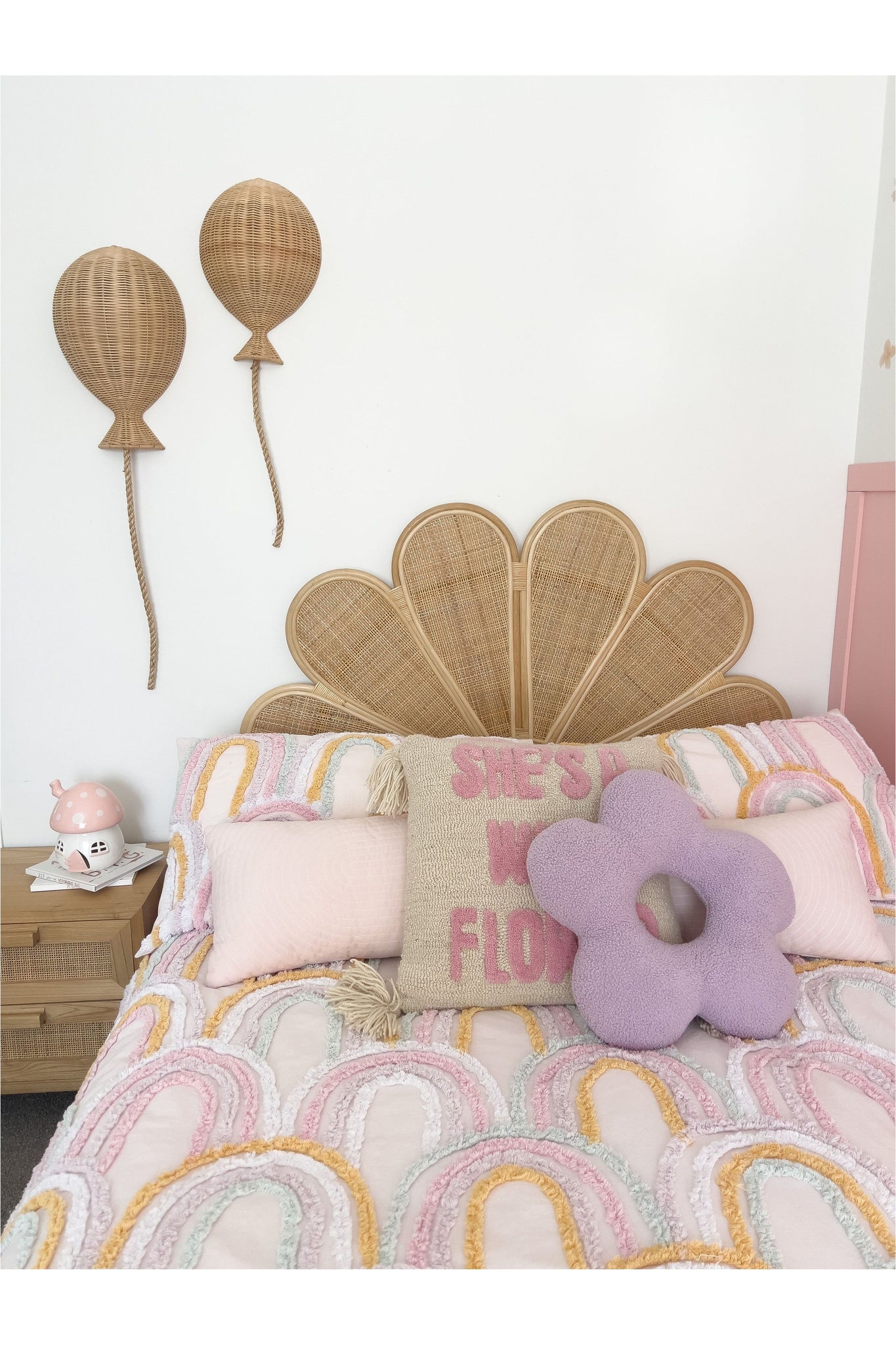 flower rattan headboard bedhead