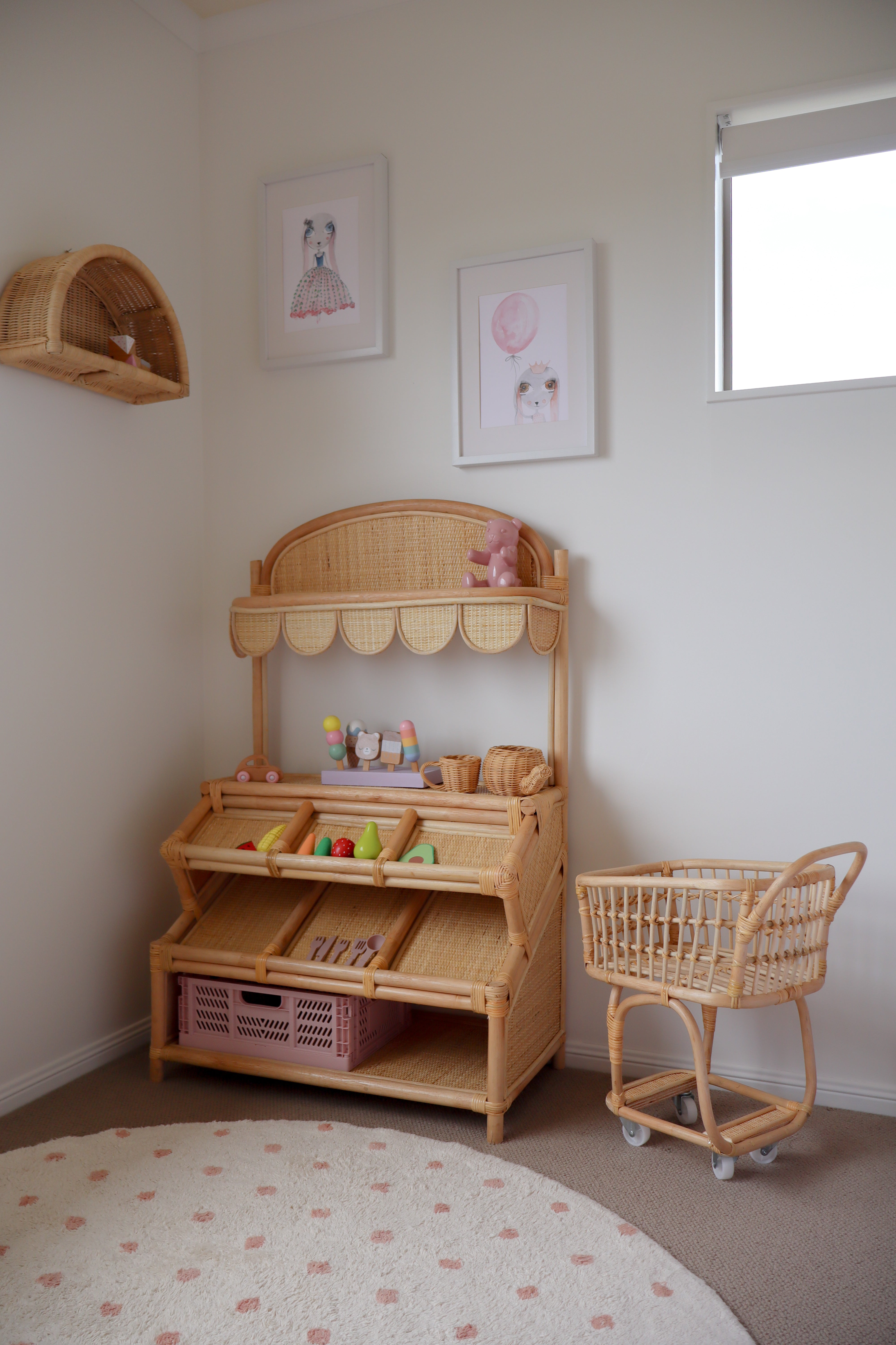 Rattan Shopping Trolley