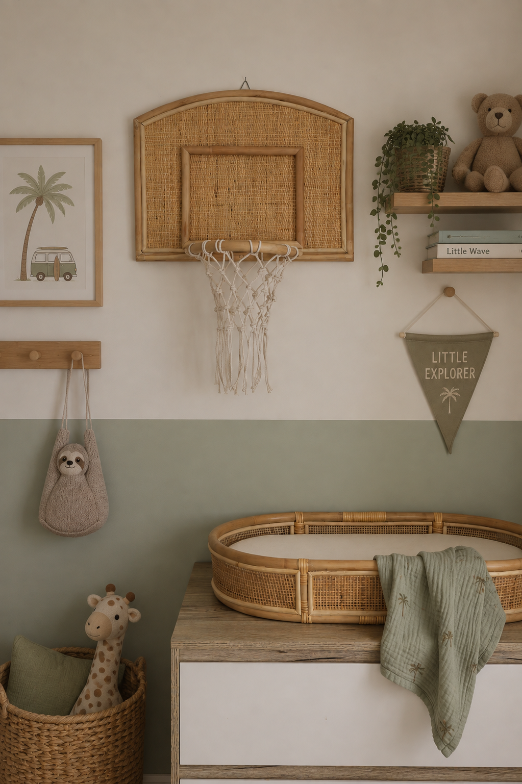 Rattan Oval Change Basket