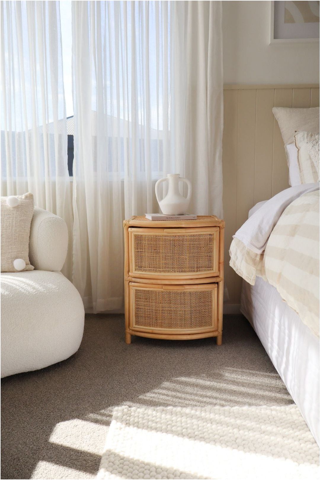 billie rattan side table