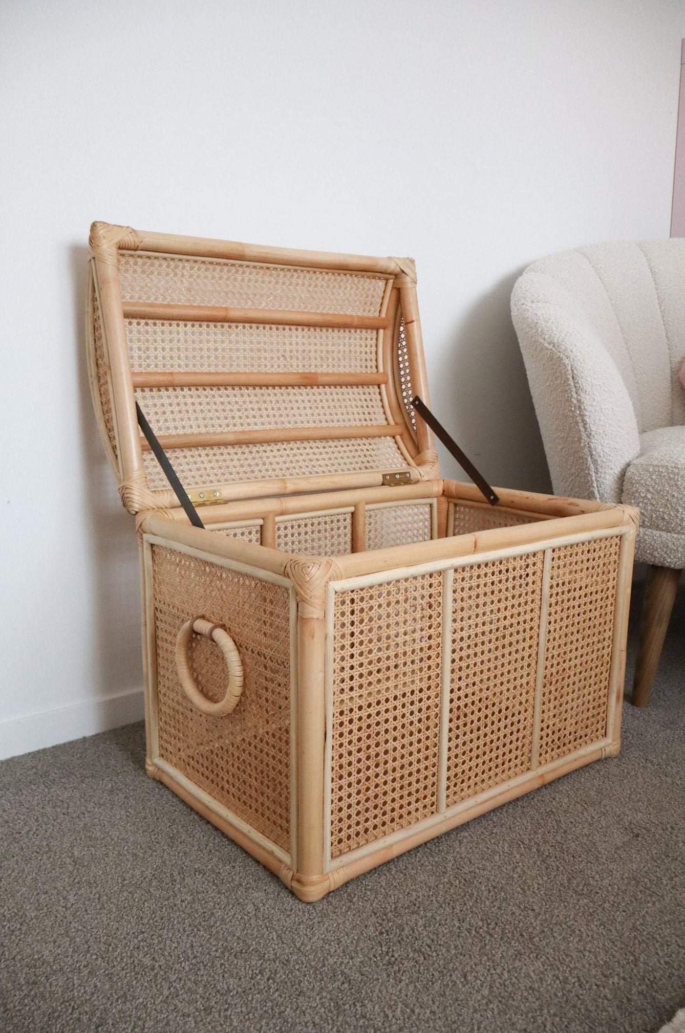 Rattan toy chest