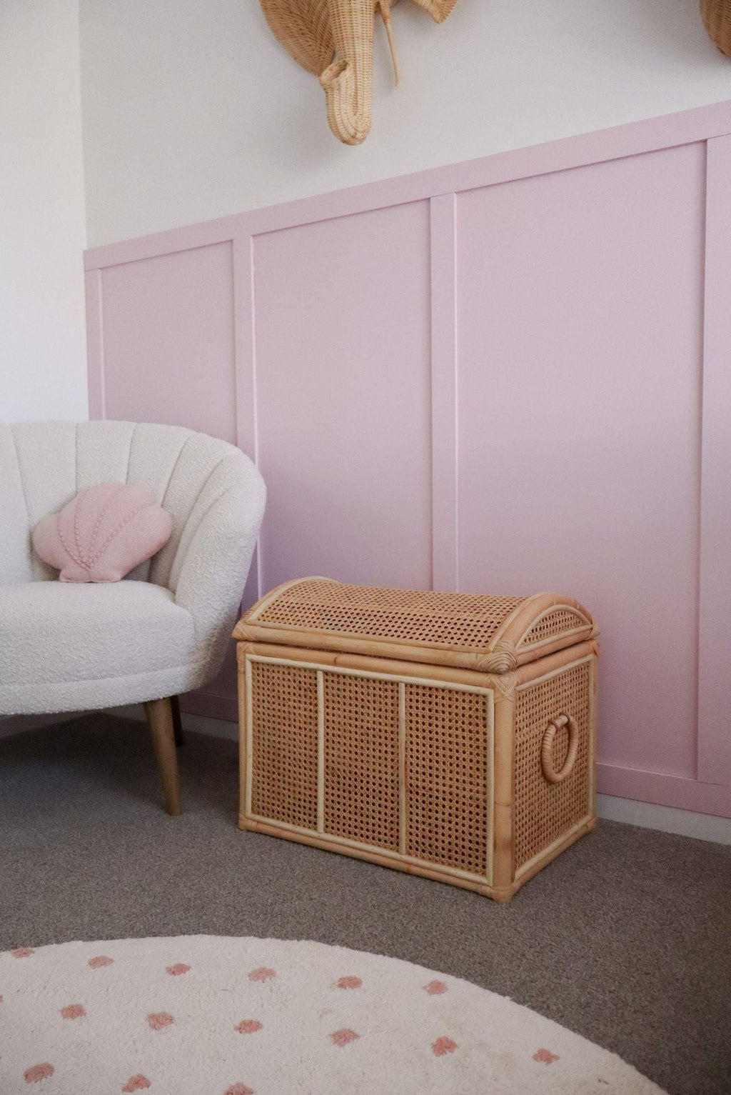Rattan toy chest