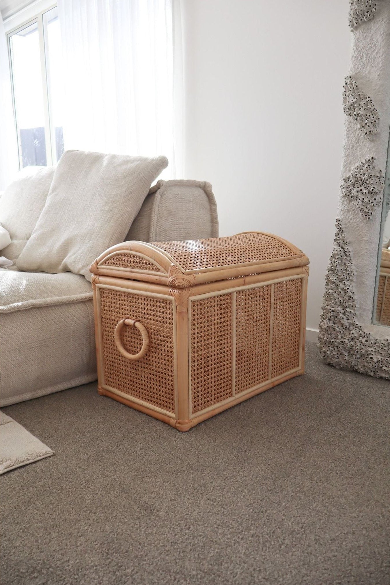 Rattan toy chest