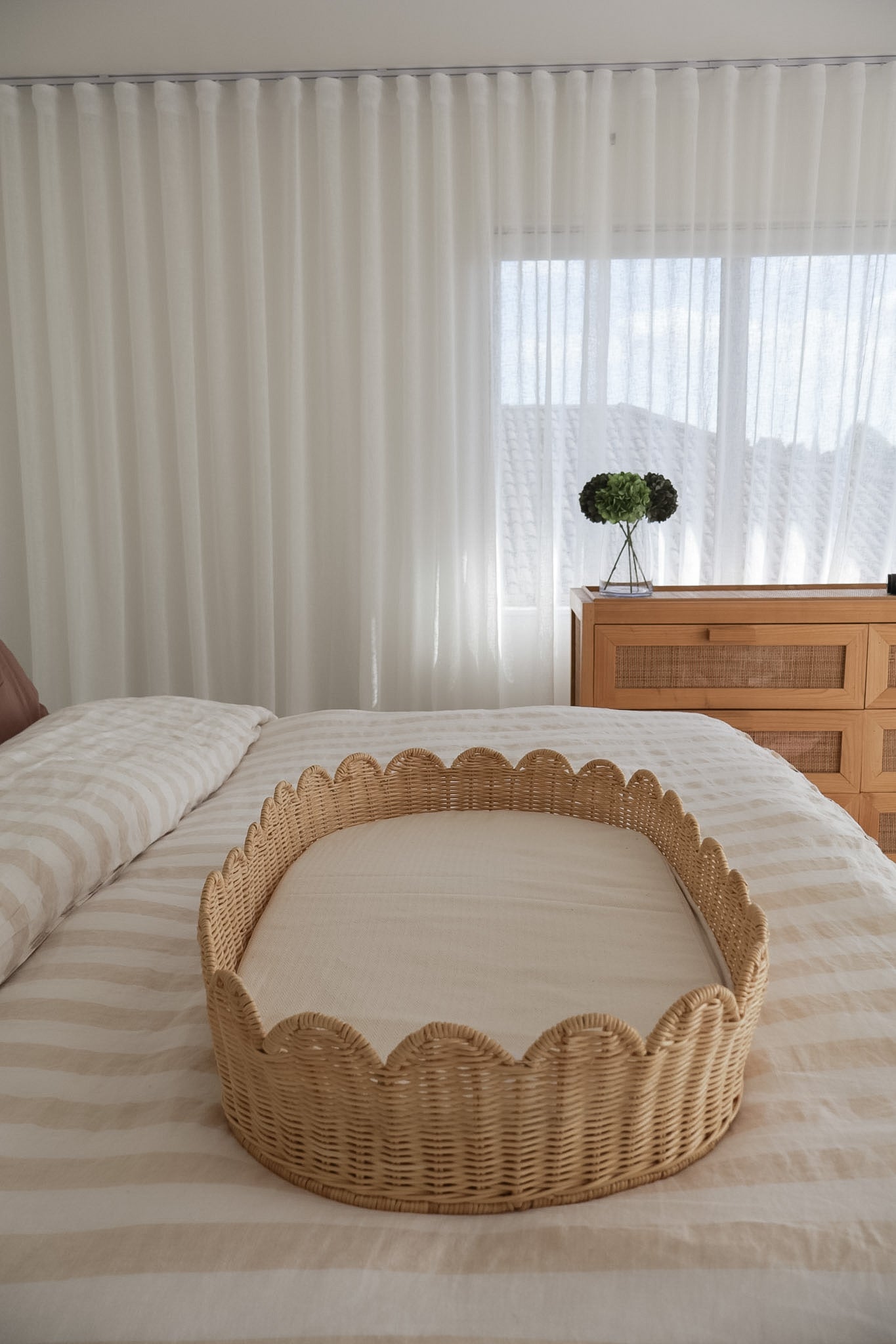 Scallop Rattan Change Basket