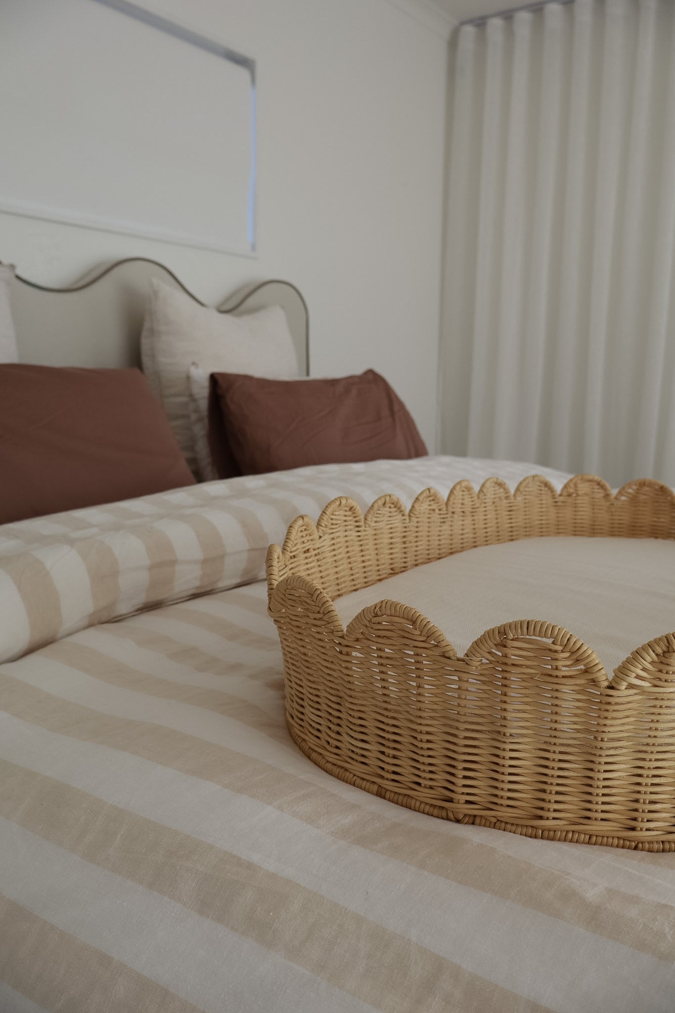 Scallop Rattan Change Basket