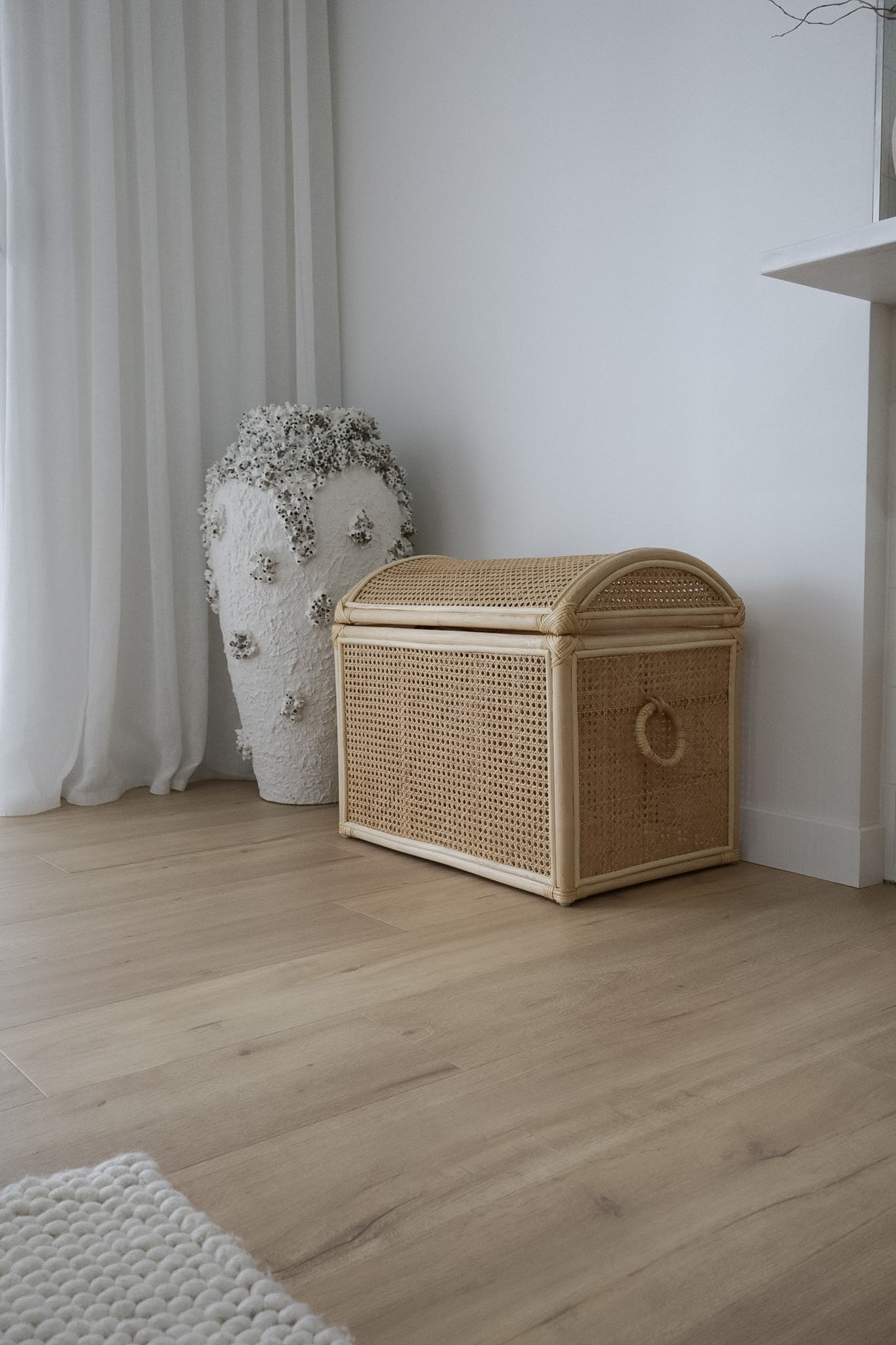 Rattan toy chest