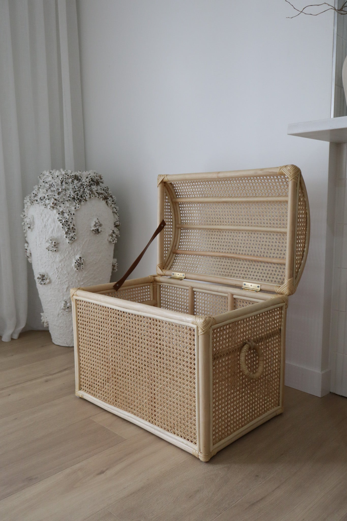 Rattan toy chest