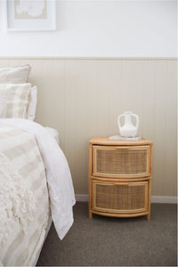 billie rattan side table