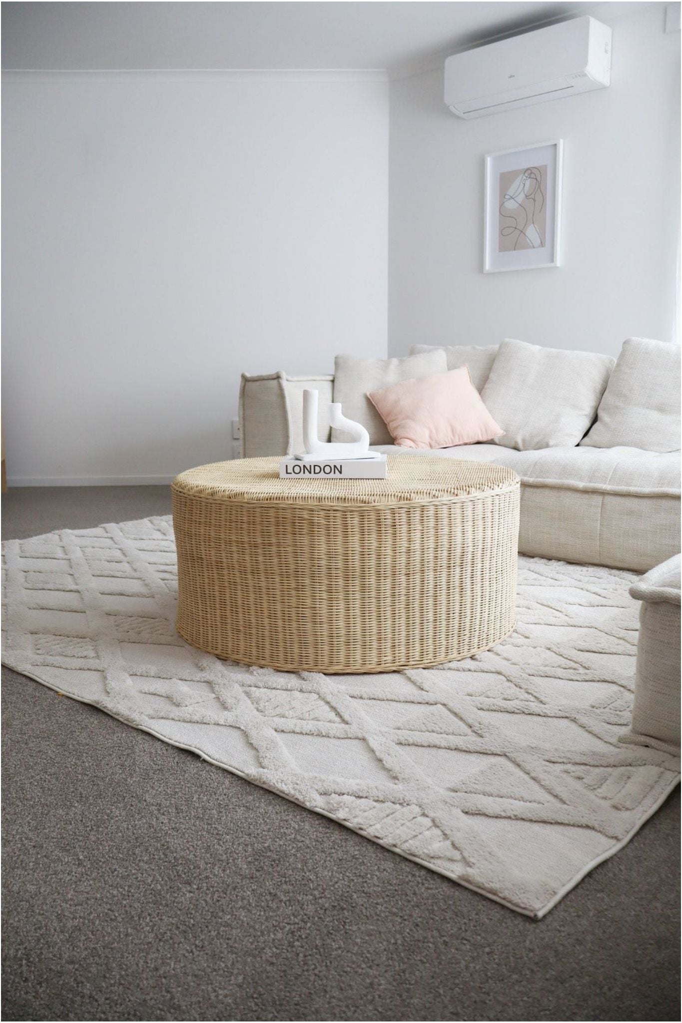 Woven Rattan Round Coffee Table