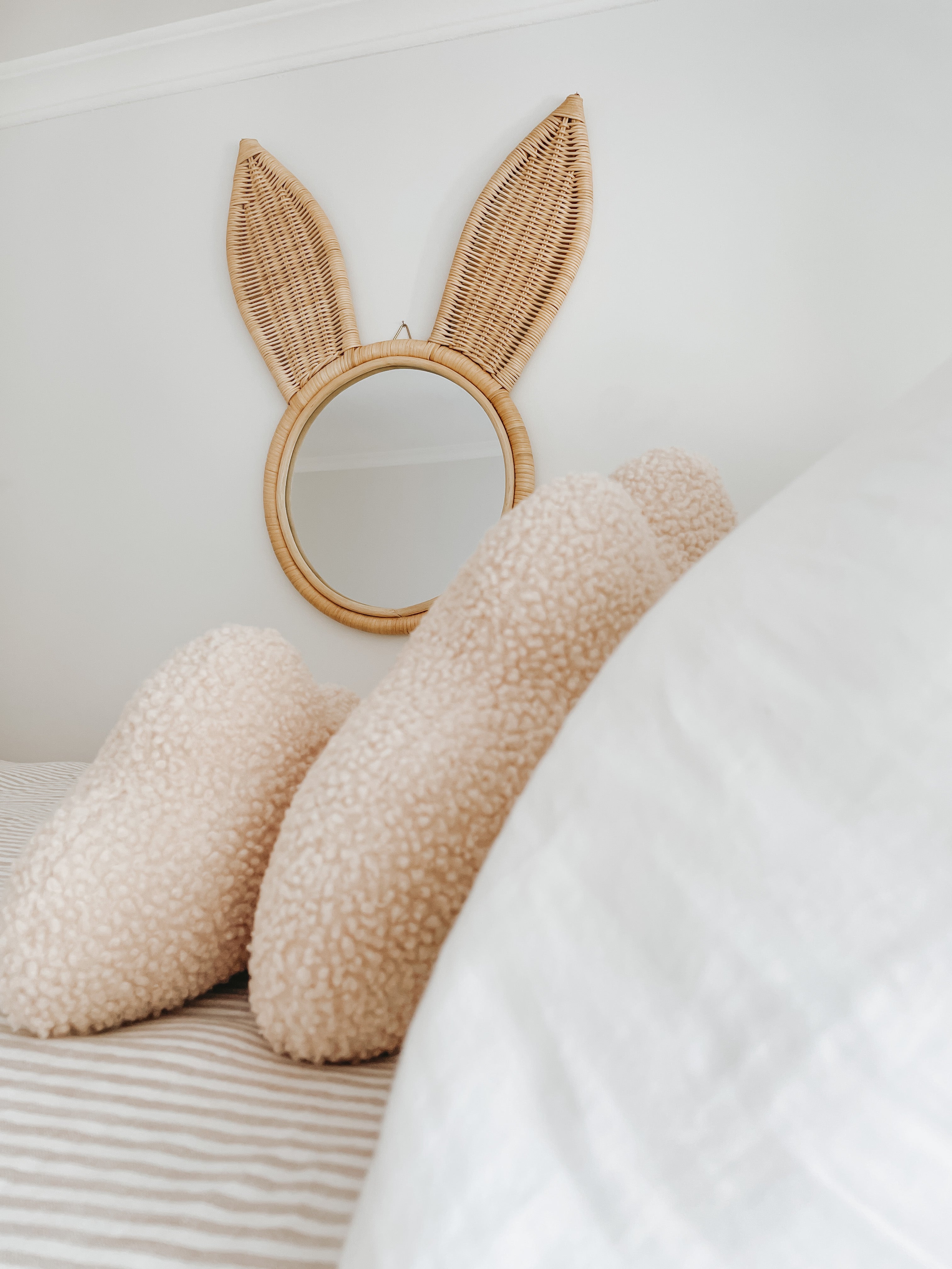 Rattan Bunny Mirror