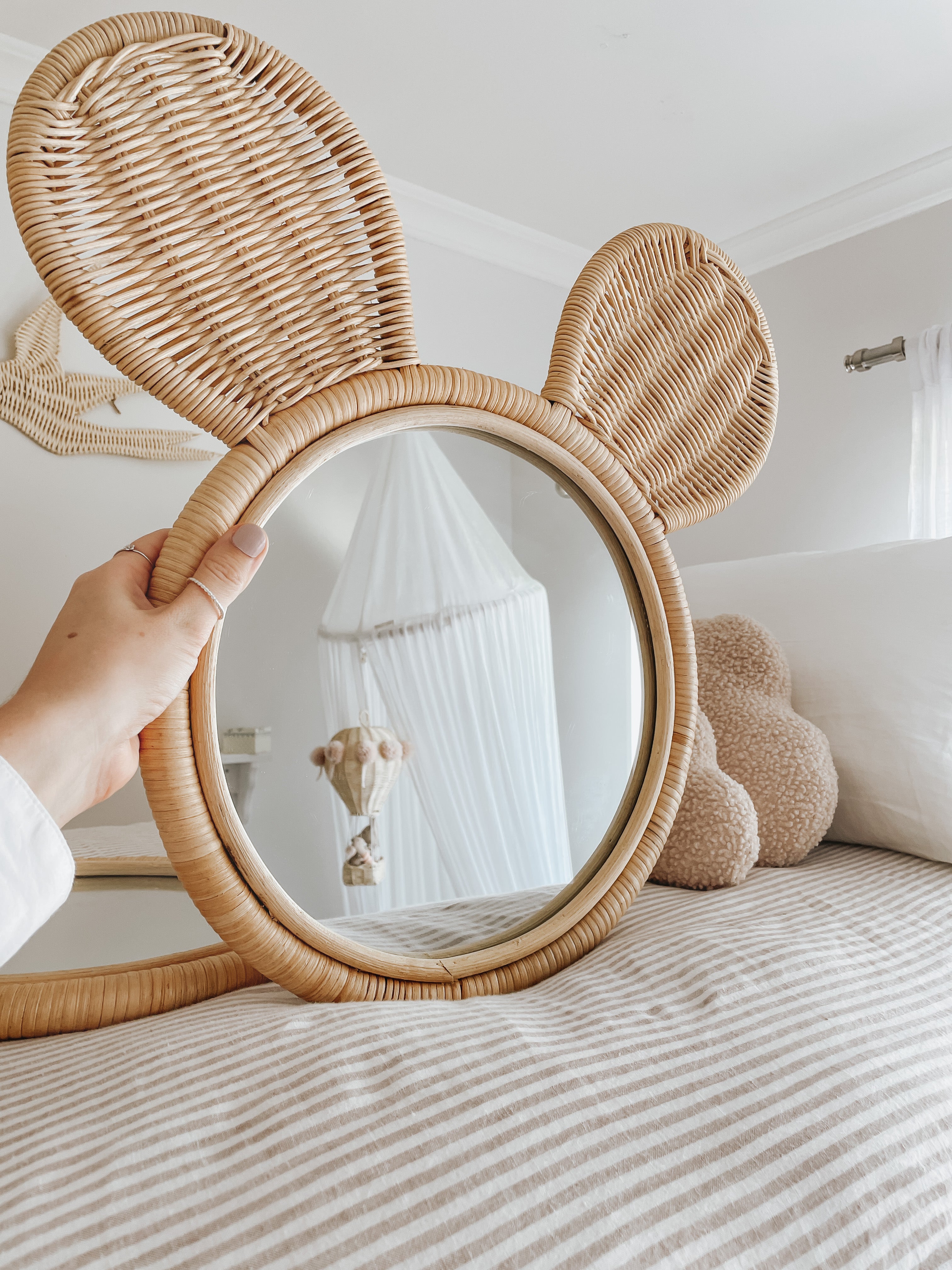 Rattan Bear Mirror