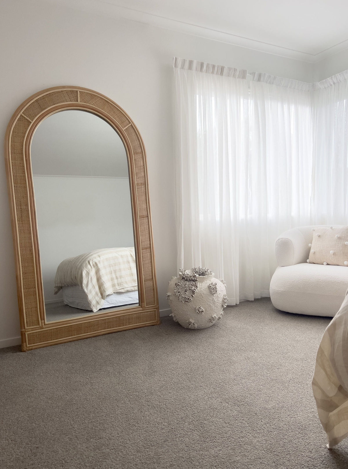 rattan full length mirror