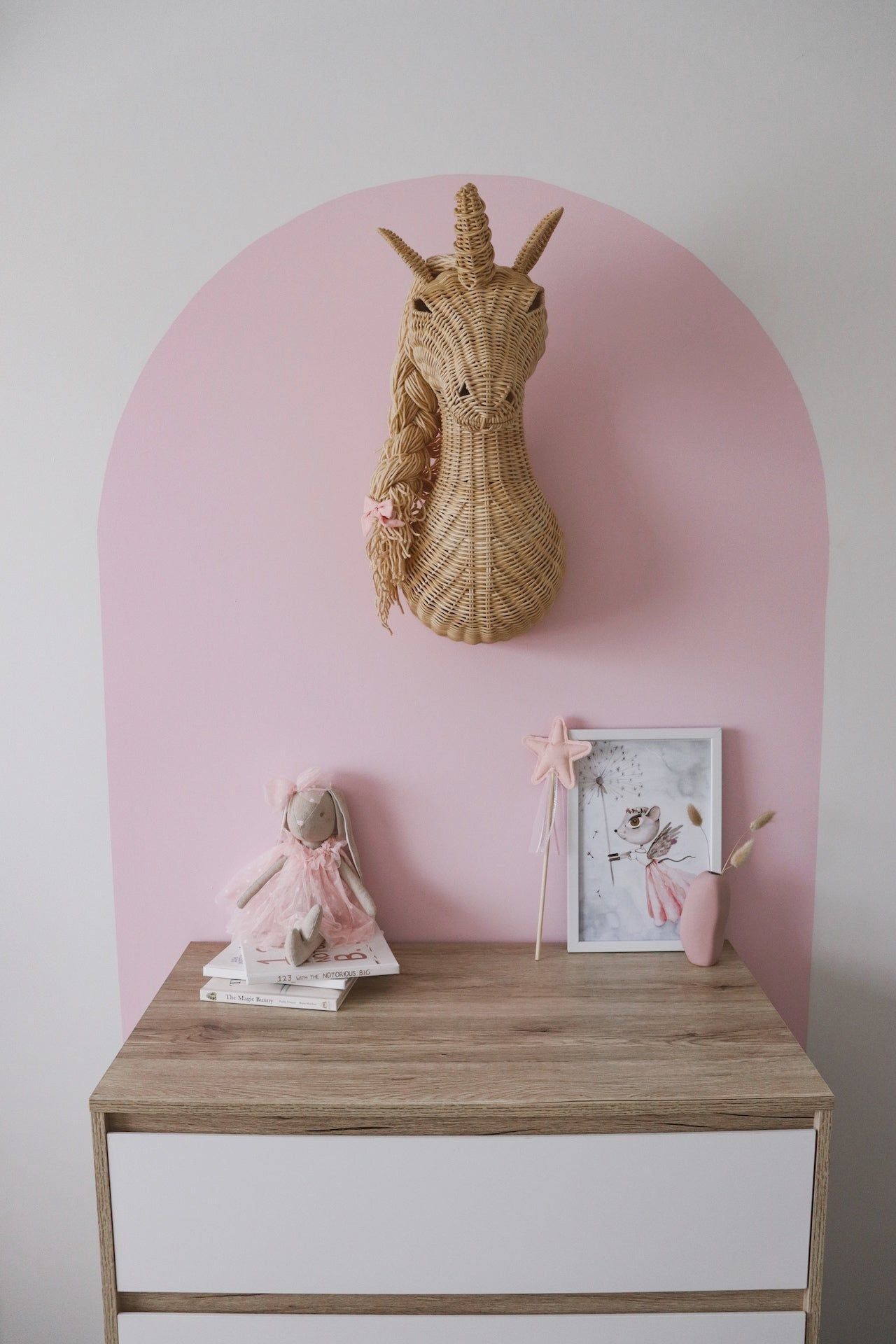inkah rattan unicorn wall hanging kids