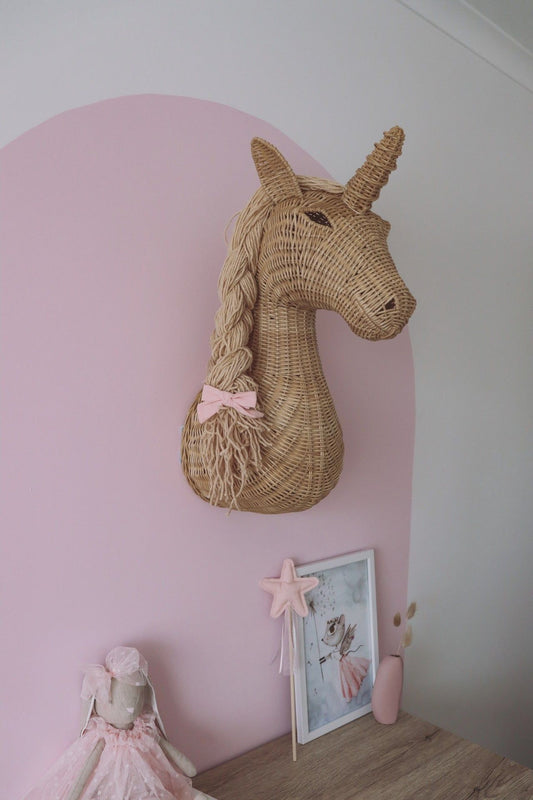 inkah rattan unicorn wall hanging kids