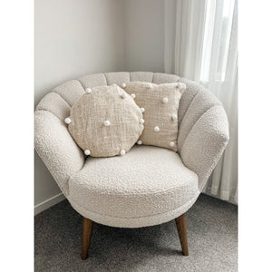 White Pom Pom Cushion Cover CLEARANCE