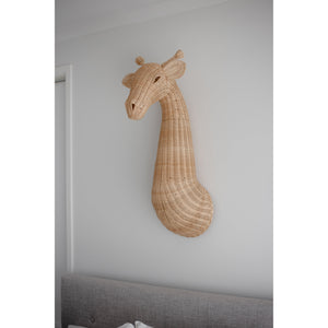 inkah rattan giraffe wall hanging