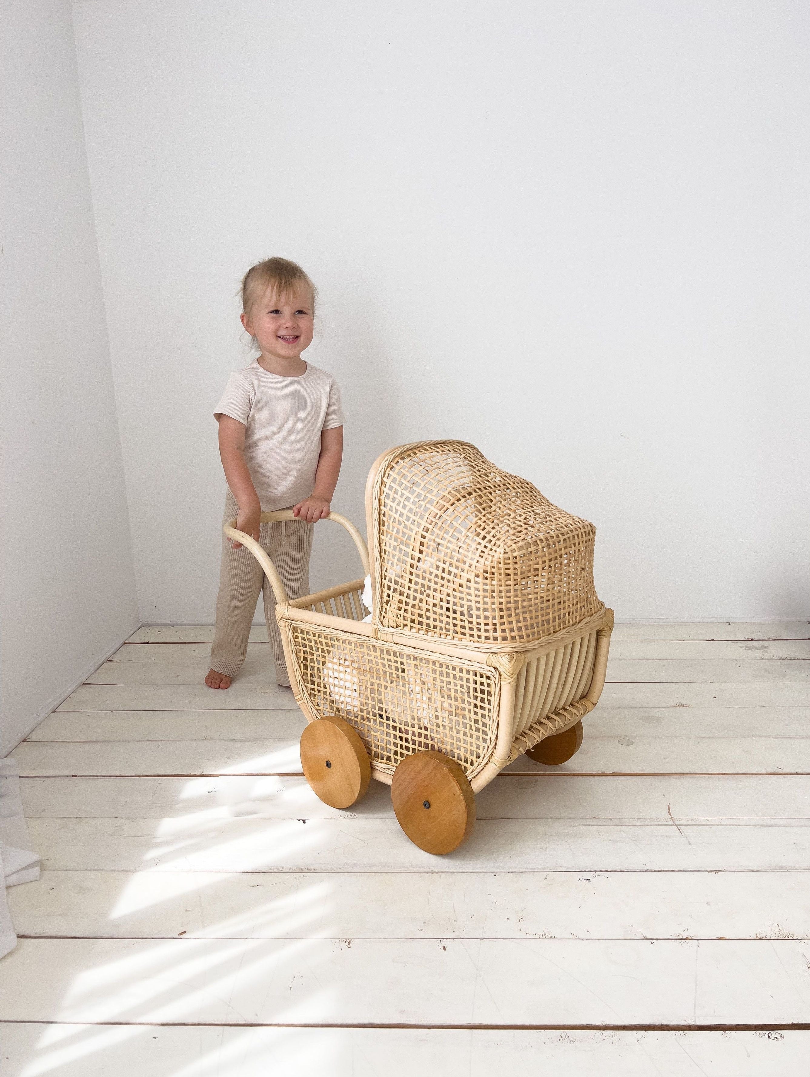 inkah rattan dolls pram