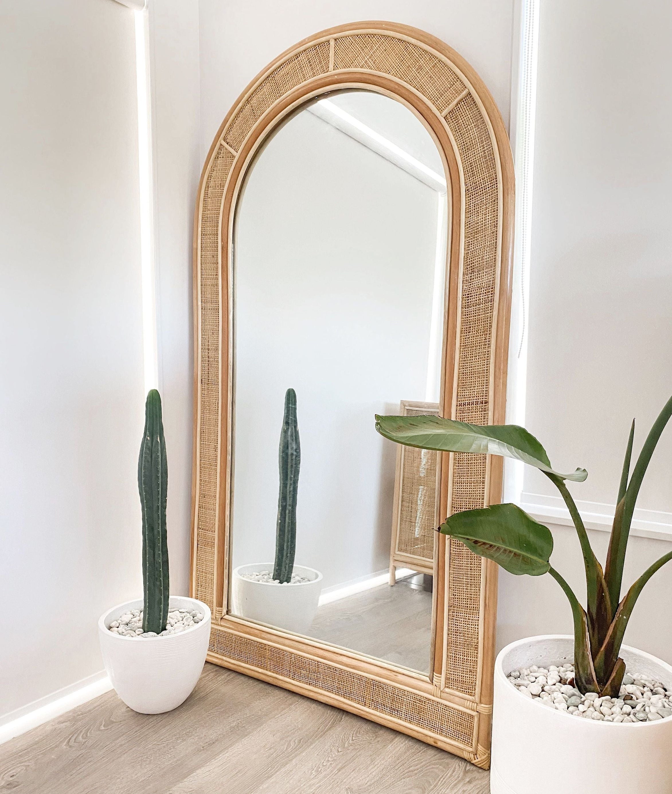 rattan full length mirror