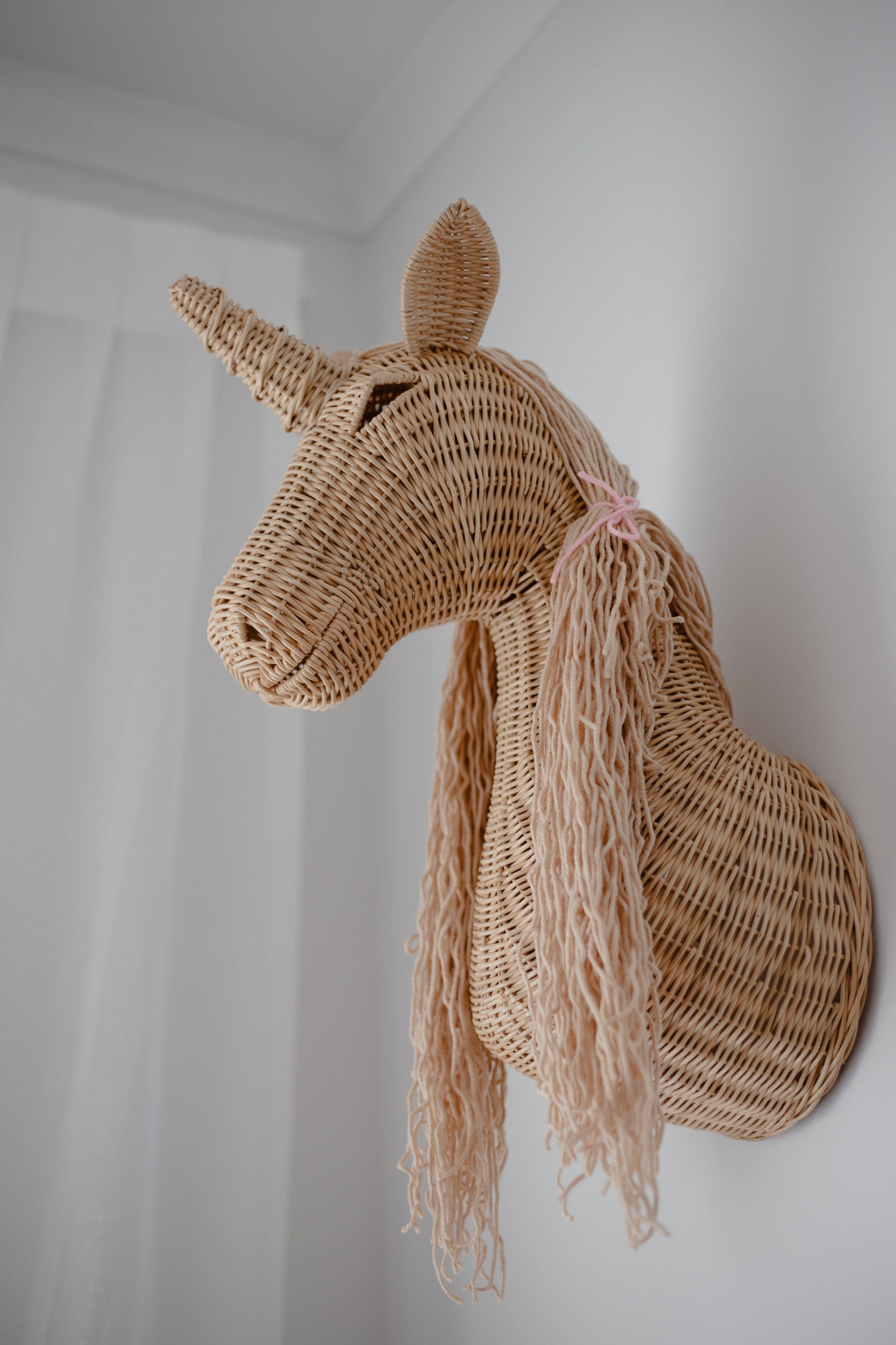 inkah rattan unicorn wall hanging kids